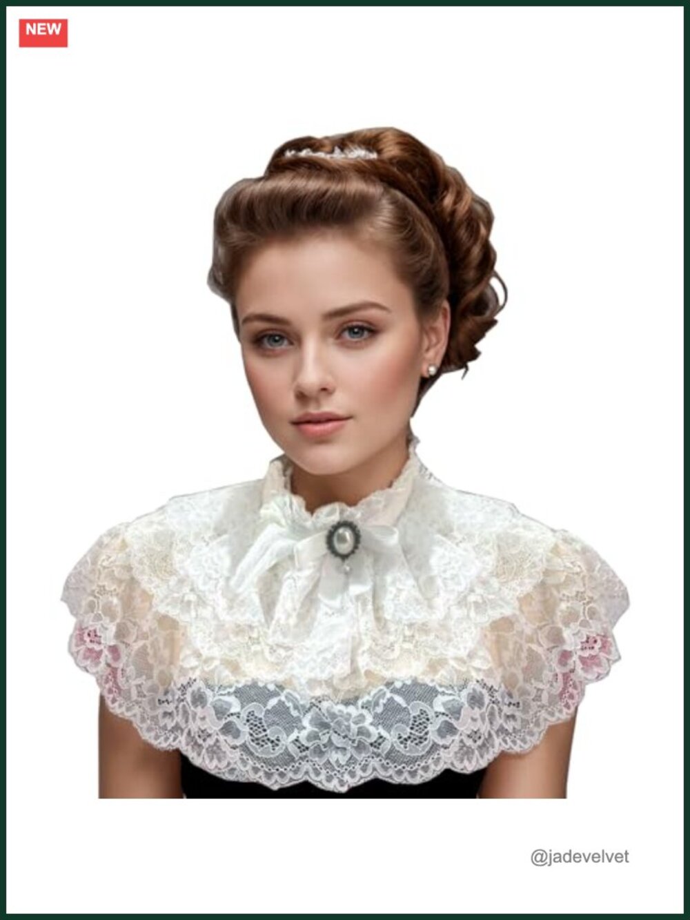 Gothic Lace Ruffle Jabot Collar Necklace Victorian Cosplay Costume Accessory